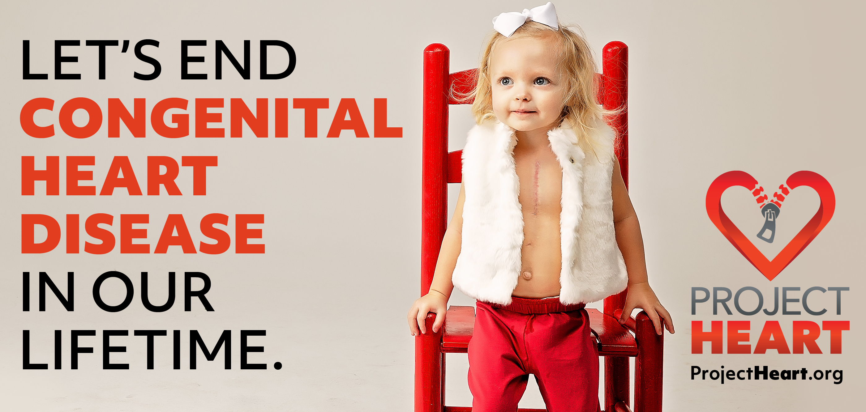 Project Heart billboard — Let's end congenital heart disease